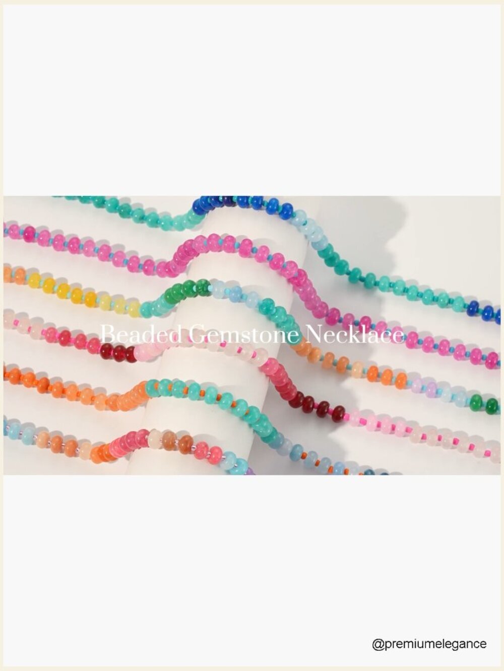 Natural Gemstone Beaded Choker Necklace Boho Handmade Summer Jewelry - Picture 7 of 7
